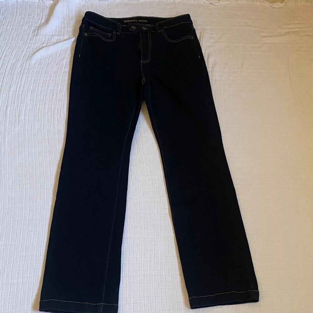 MICHAEL KORS Women's Dark Blue Straight Leg Jeans